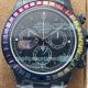Swiss Replica Rolex Blaken Daytona Rainbow Crystal Bezel Black PVD Watch 40MM (13)_th.jpg